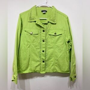 Vintage Christy Designs Light Green Cotton Jacket Large
